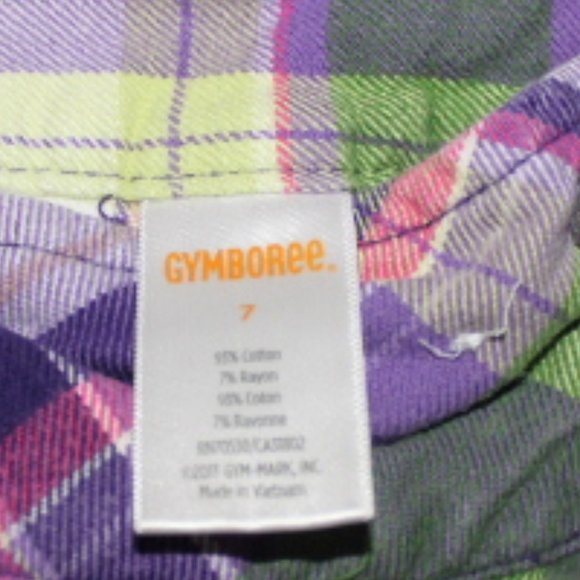 Girls Gymboree Plaid Shirt pants/Pink tank top - Picture 8 of 13